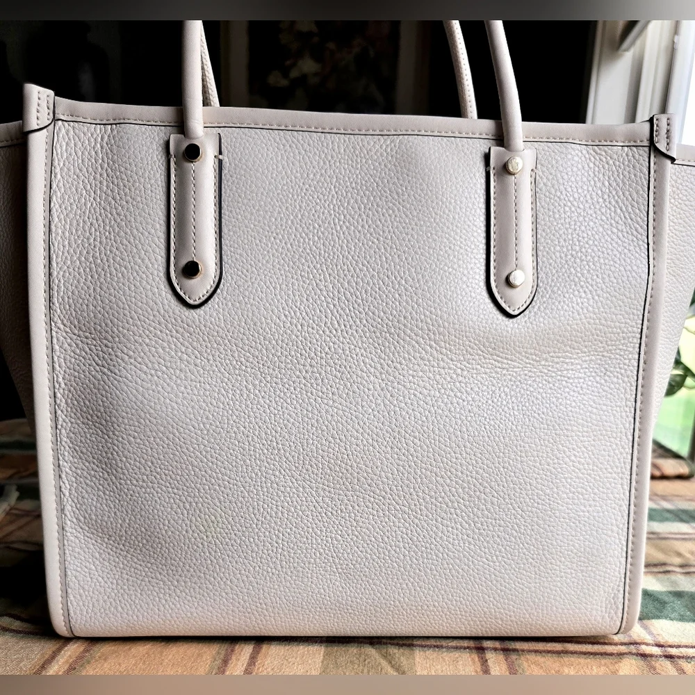 *LOW START* Kate Spade White And Black Leather Ella Tote - Picture 3 of 14